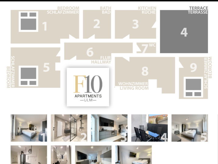 F10 Ulm MODERN: Plan of the apartment / Wohnungsplan